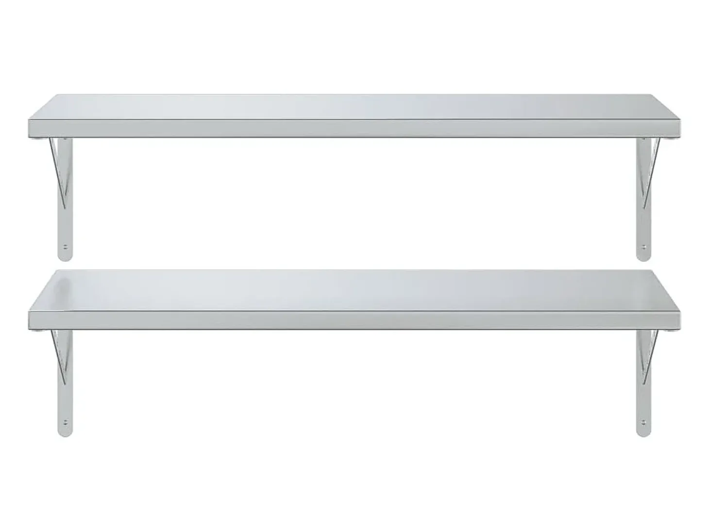 Prateleiras de parede 2 pcs 100x40 cm aço inoxidável prateado PT360421