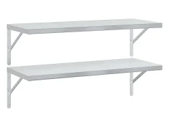 Prateleiras de parede 2 pcs 100x40 cm aço inoxidável prateado PT360421