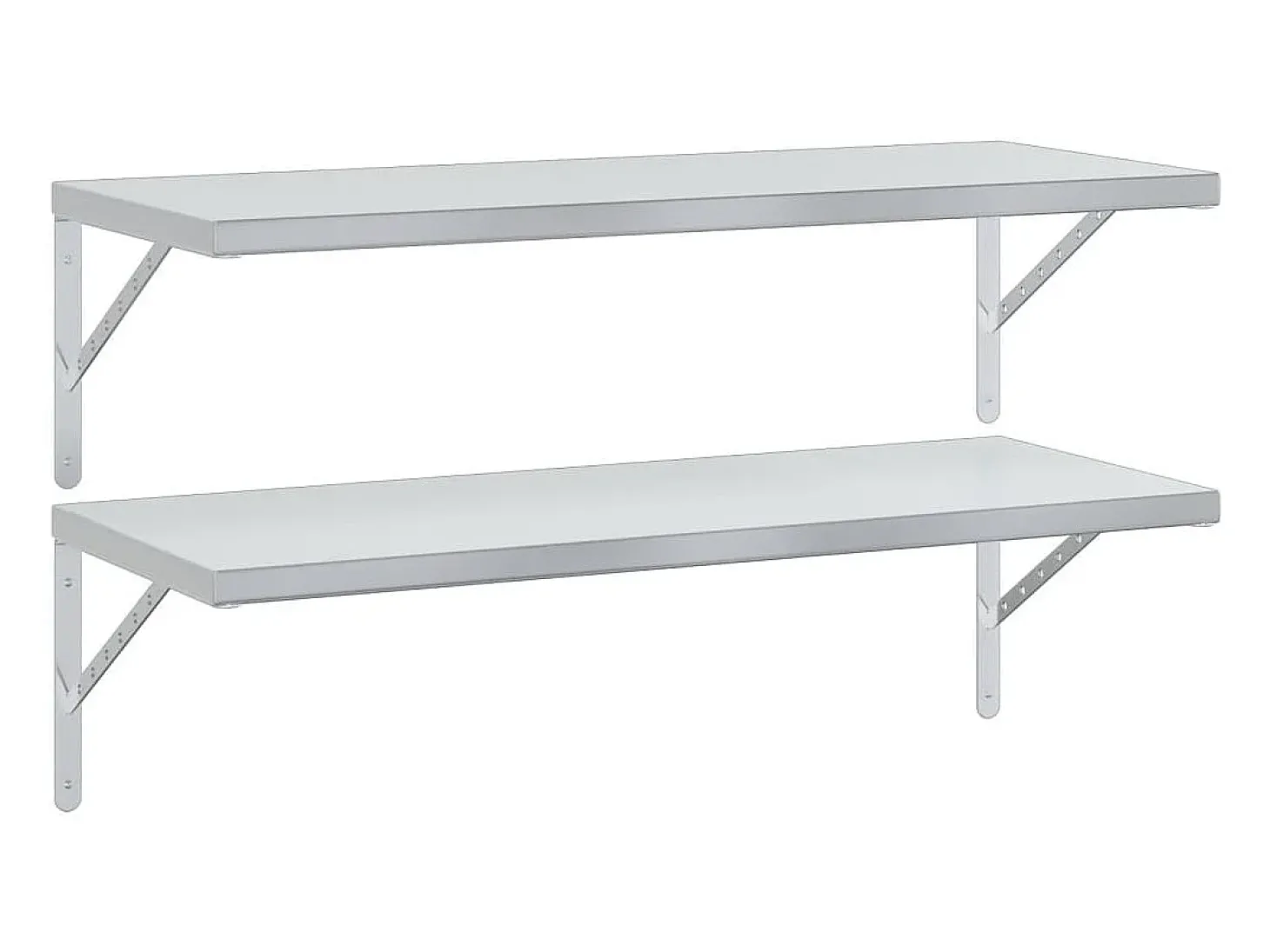 Prateleiras de parede 2 pcs 100x40 cm aço inoxidável prateado PT360421