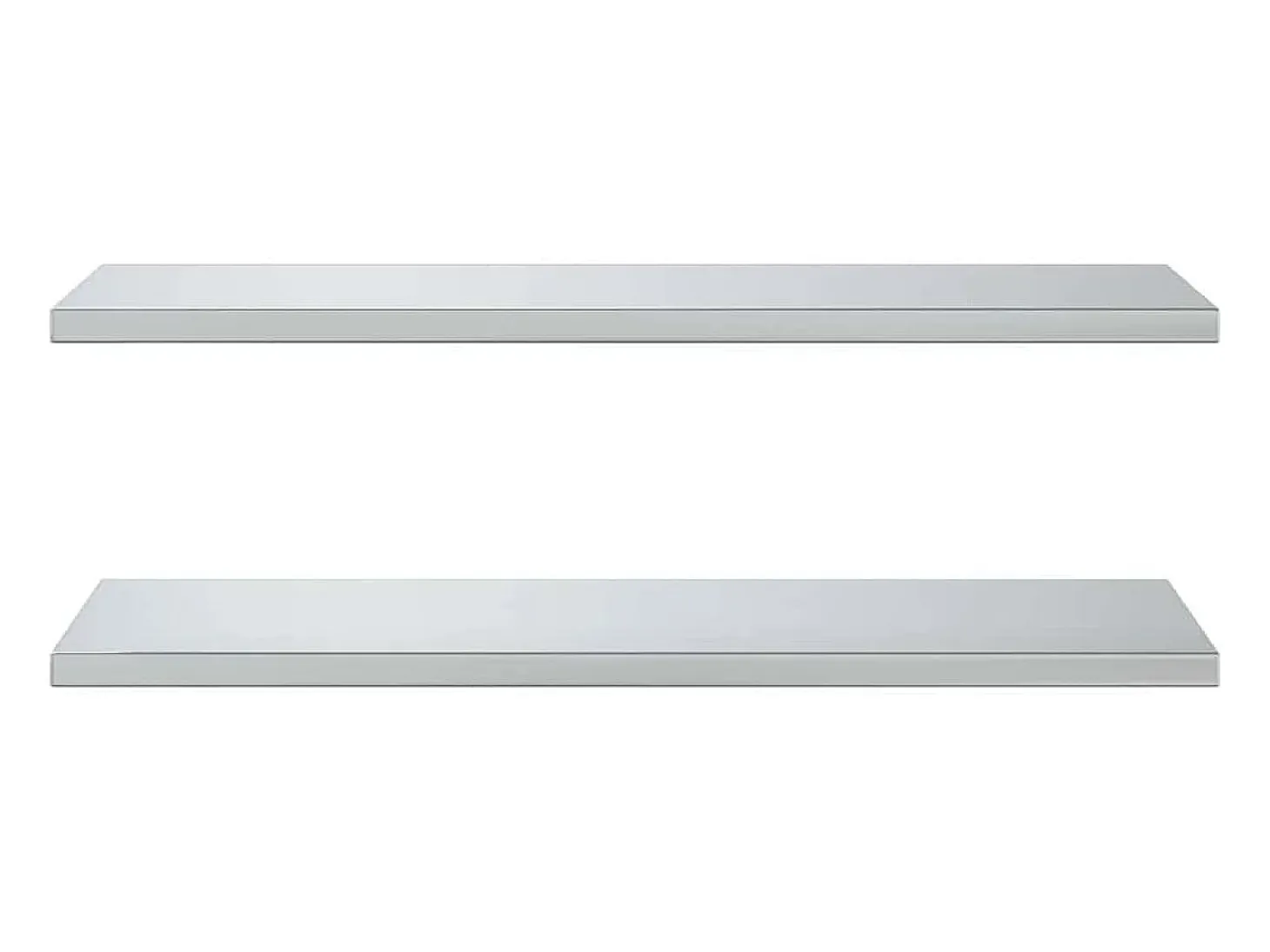 Prateleiras de parede 2 pcs 100x40x3 cm aço inoxidável prateado