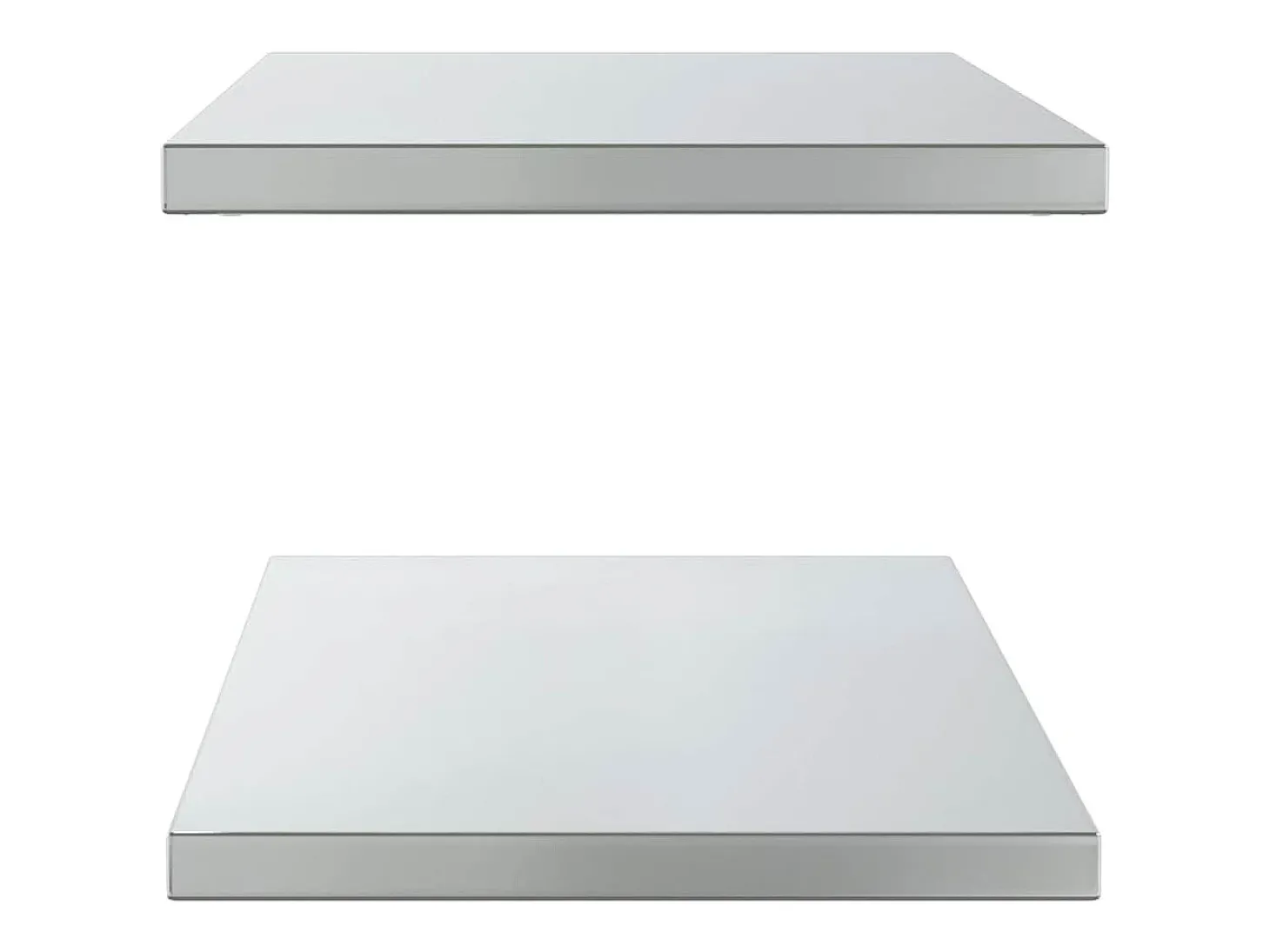 Prateleiras de parede 2 pcs 100x40x3 cm aço inoxidável prateado