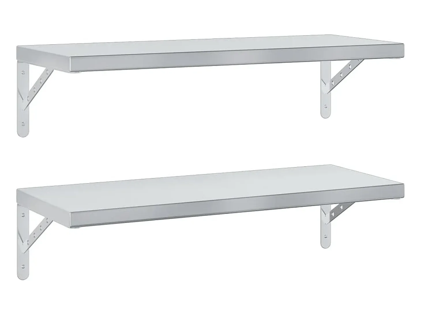 Prateleiras de parede 2 pcs 75x30 cm aço inoxidável prateado PT893984