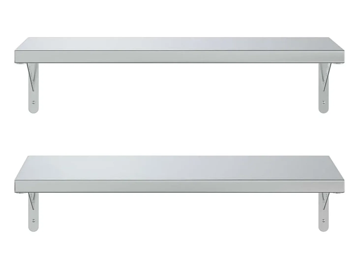 Prateleiras de parede 2 pcs 75x30 cm aço inoxidável prateado PT893984