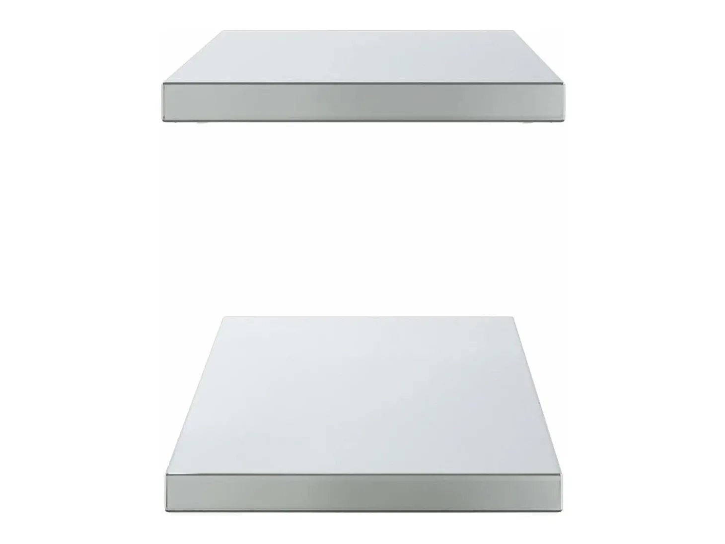 Prateleiras de parede 2 pcs 100x30x3 cm aço inoxidável prateado