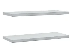 Prateleiras de parede 2 pcs 75x30x3 cm aço inoxidável prateado PT441918