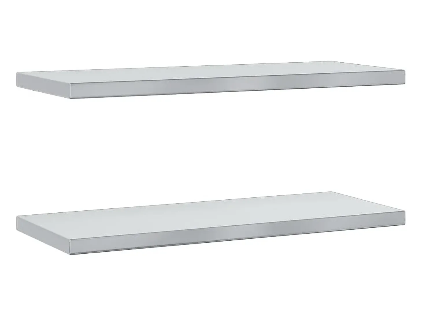 Prateleiras de parede 2 pcs 75x30x3 cm aço inoxidável prateado PT441918