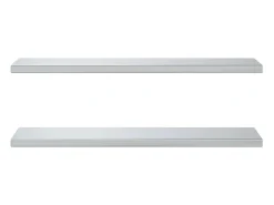 Prateleiras de parede 2 pcs 100x30x3 cm aço inoxidável prateado PT777362