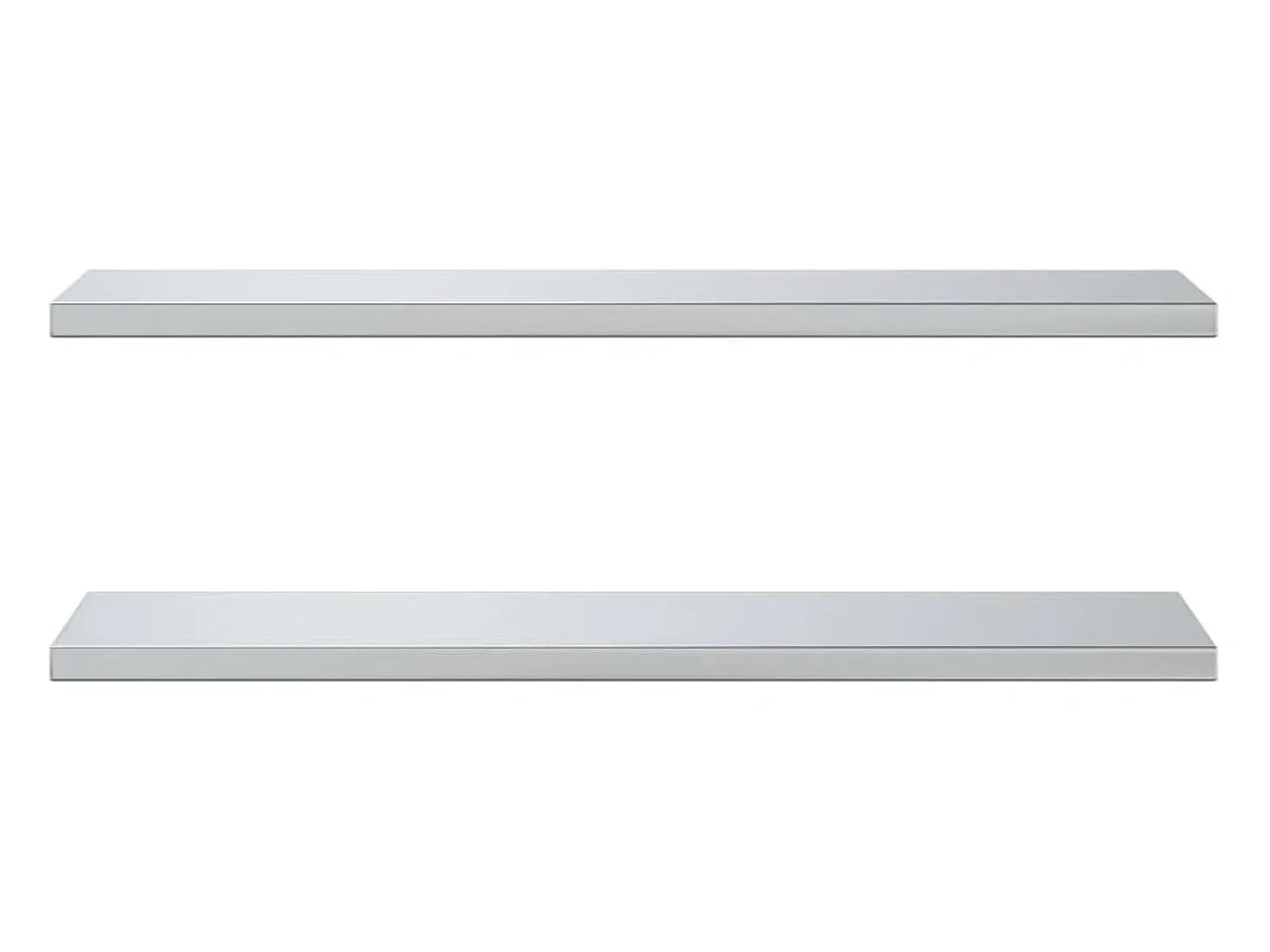Prateleiras de parede 2 pcs 100x30x3 cm aço inoxidável prateado PT777362