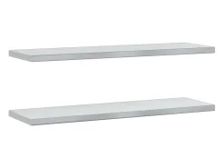 Prateleiras de parede 2 pcs 100x30x3 cm aço inoxidável prateado PT777362