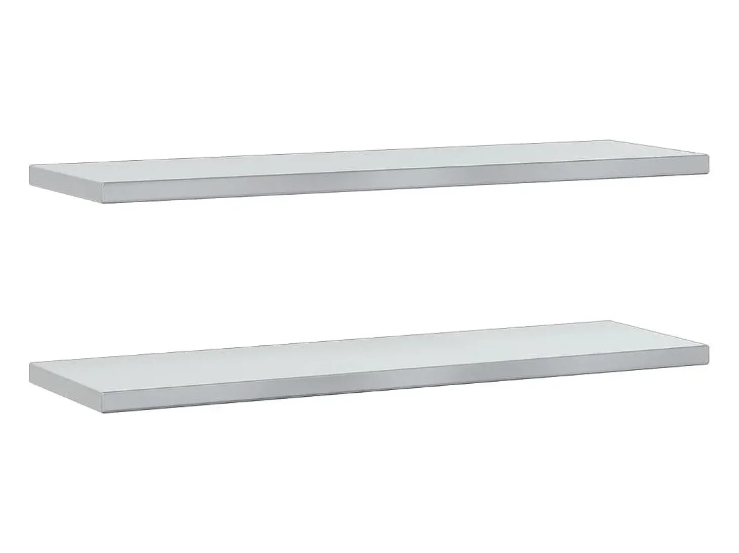 Prateleiras de parede 2 pcs 100x30x3 cm aço inoxidável prateado PT777362