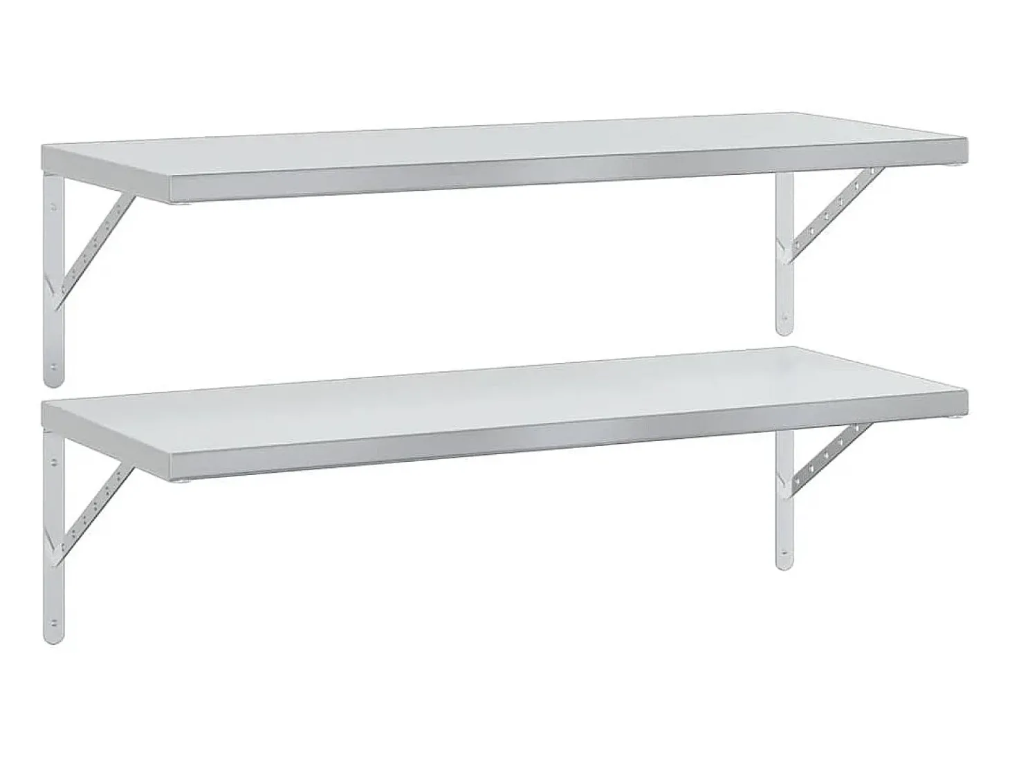 Prateleiras de parede 2 pcs 100x40 cm aço inoxidável prateado