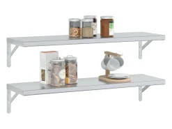 Prateleiras de parede 2 pcs 100x30 cm aço inoxidável prateado PT425340
