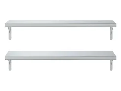 Prateleiras de parede 2 pcs 100x30 cm aço inoxidável prateado PT425340