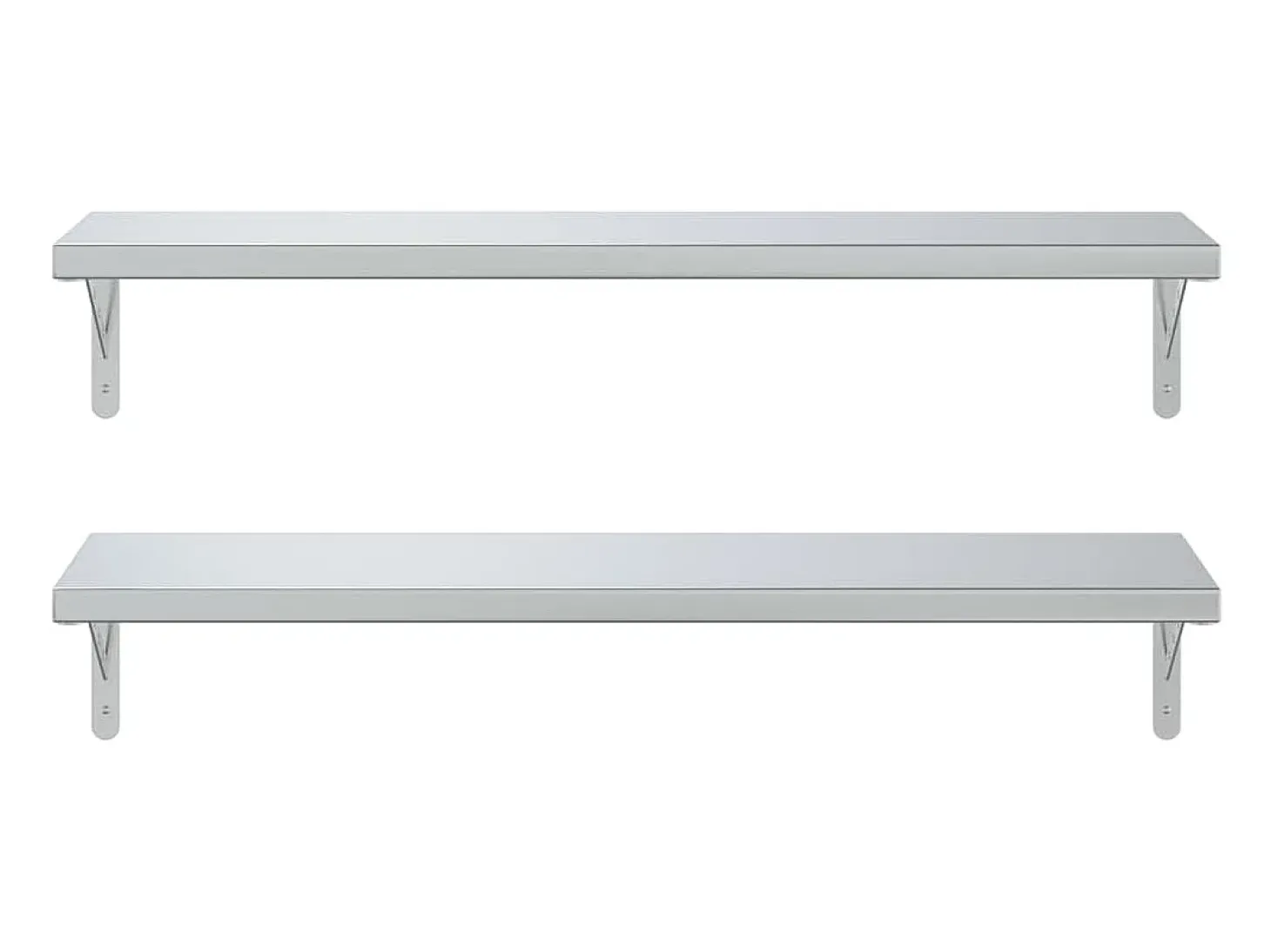 Prateleiras de parede 2 pcs 100x30 cm aço inoxidável prateado PT425340