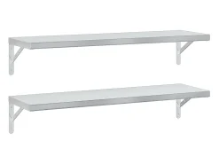 Prateleiras de parede 2 pcs 100x30 cm aço inoxidável prateado PT425340