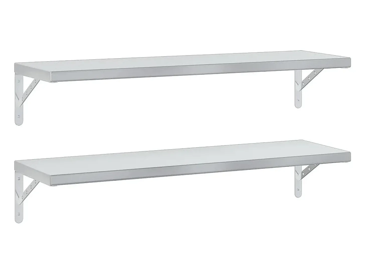 Prateleiras de parede 2 pcs 100x30 cm aço inoxidável prateado PT425340