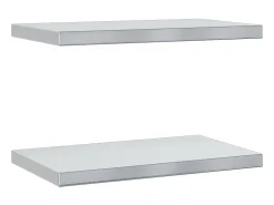 Prateleiras de parede 2 pcs 50x30x3 cm aço inoxidável prateado PT739501