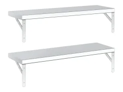 Prateleiras de parede 2 pcs 75x23,5 cm aço inoxidável prateado