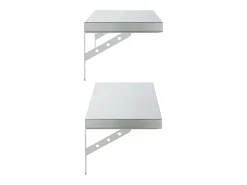 Prateleiras de parede 2 pcs 75x23,5 cm aço inoxidável prateado