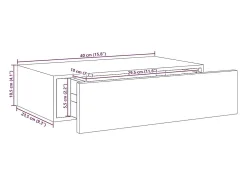 Prateleiras de parede com gavetas 2pcs MDF 40x23,5x10 cm branco