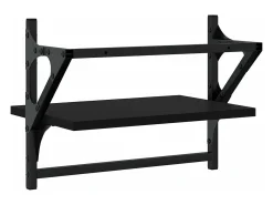 Prateleiras de parede com barras 2 pcs 40x25x30 cm preto