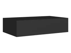 Prateleiras de parede com gavetas 2 pcs MDF 40x23,5x10 cm preto