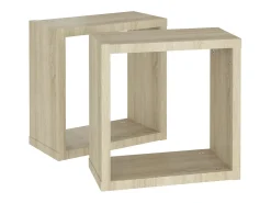 Prateleiras de parede em forma de cubo 2 pcs 30x15x30cm sonoma