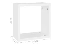 Prateleiras de parede em forma de cubo 6 pcs 30x15x30cm branco