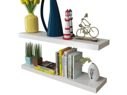 Prateleiras de parede para livros/DVD MDF branco