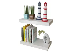 Prateleiras de parede para livros/DVD MDF branco