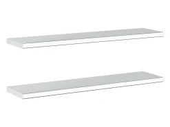 Prateleiras de parede 2pcs 100x23,5x3cm aço inoxidável prateado