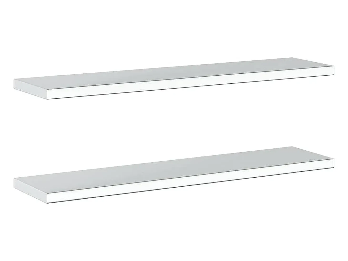 Prateleiras de parede 2pcs 100x23,5x3cm aço inoxidável prateado