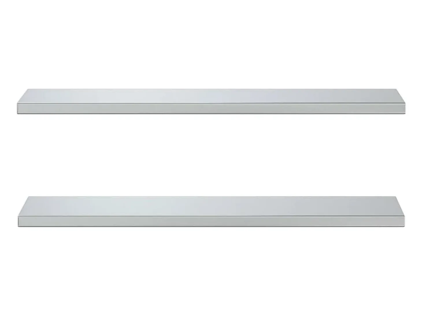 Prateleiras de parede 2pcs 100x23,5x3cm aço inoxidável prateado PT257770
