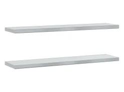 Prateleiras de parede 2pcs 100x23,5x3cm aço inoxidável prateado PT257770