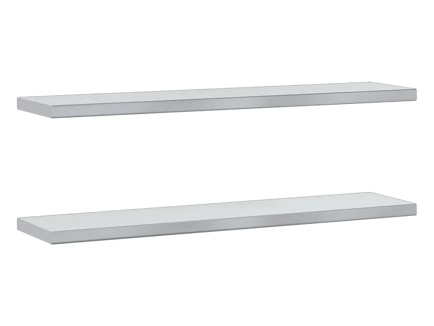 Prateleiras de parede 2pcs 100x23,5x3cm aço inoxidável prateado PT257770