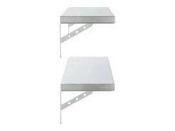 Prateleiras de parede 2pcs 100x23,5 cm aço inoxidável prateado