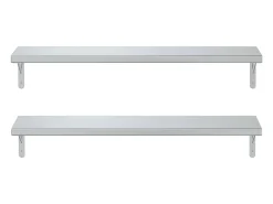 Prateleiras de parede 2pcs 100x23,5 cm aço inoxidável prateado PT759478