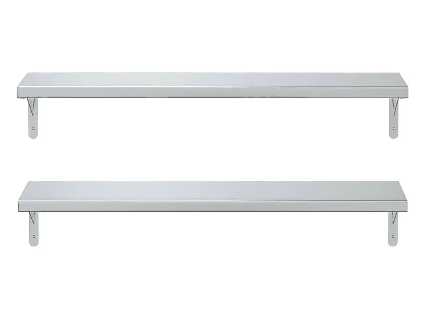 Prateleiras de parede 2pcs 100x23,5 cm aço inoxidável prateado PT759478