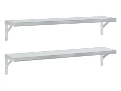 Prateleiras de parede 2pcs 100x23,5 cm aço inoxidável prateado PT759478