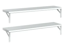Prateleiras de parede 2pcs 100x23,5 cm aço inoxidável prateado PT759478