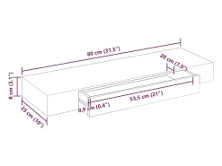 Prateleiras de parede suspensas com gavetas 2 pcs branco 80 cm