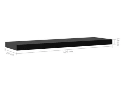 Prateleiras de parede suspensas 2 pcs 100x20x3,8 cm preto