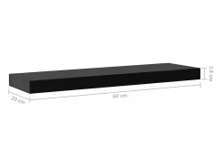 Prateleiras de parede suspensas 2 pcs 60x20x3,8 cm preto