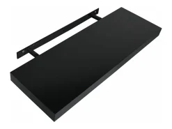 Prateleiras de parede suspensas 2 pcs 60x20x3,8 cm preto