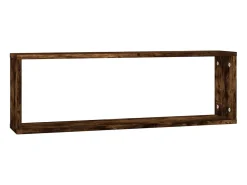 Prateleiras em cubo 4 pcs derivados de madeira carvalho fumado