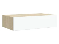 Prateleiras parede + gavetas 2pcs MDF 40x23,5x10cm carv./branco
