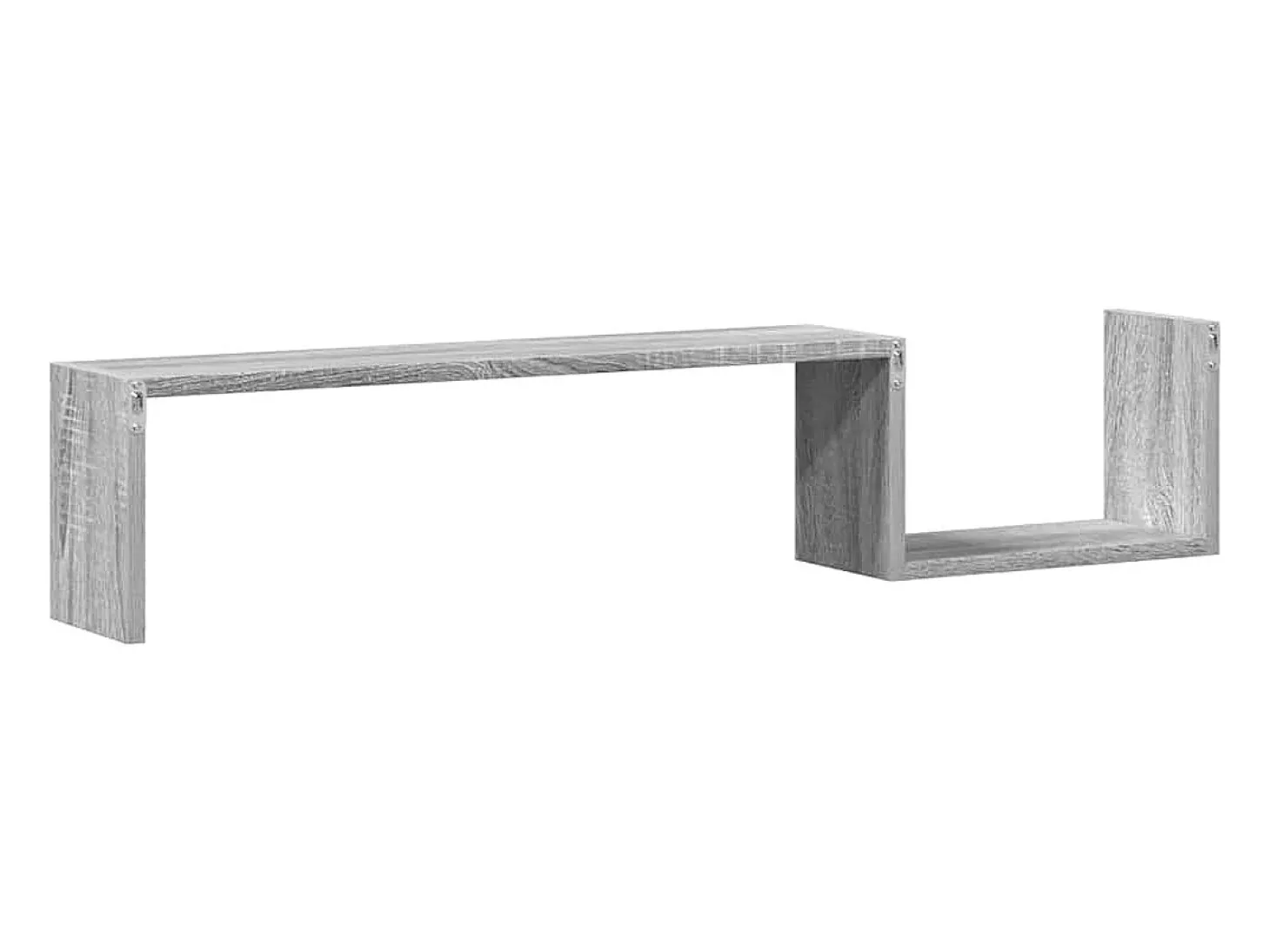 Prateleiras parede 2 pcs derivados madeira 100x15x20 cm cinza