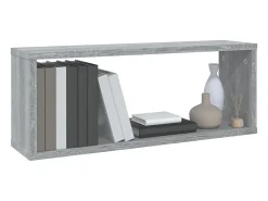 Prateleiras parede 2 pcs madeira processada 60x15x23 cm cinza