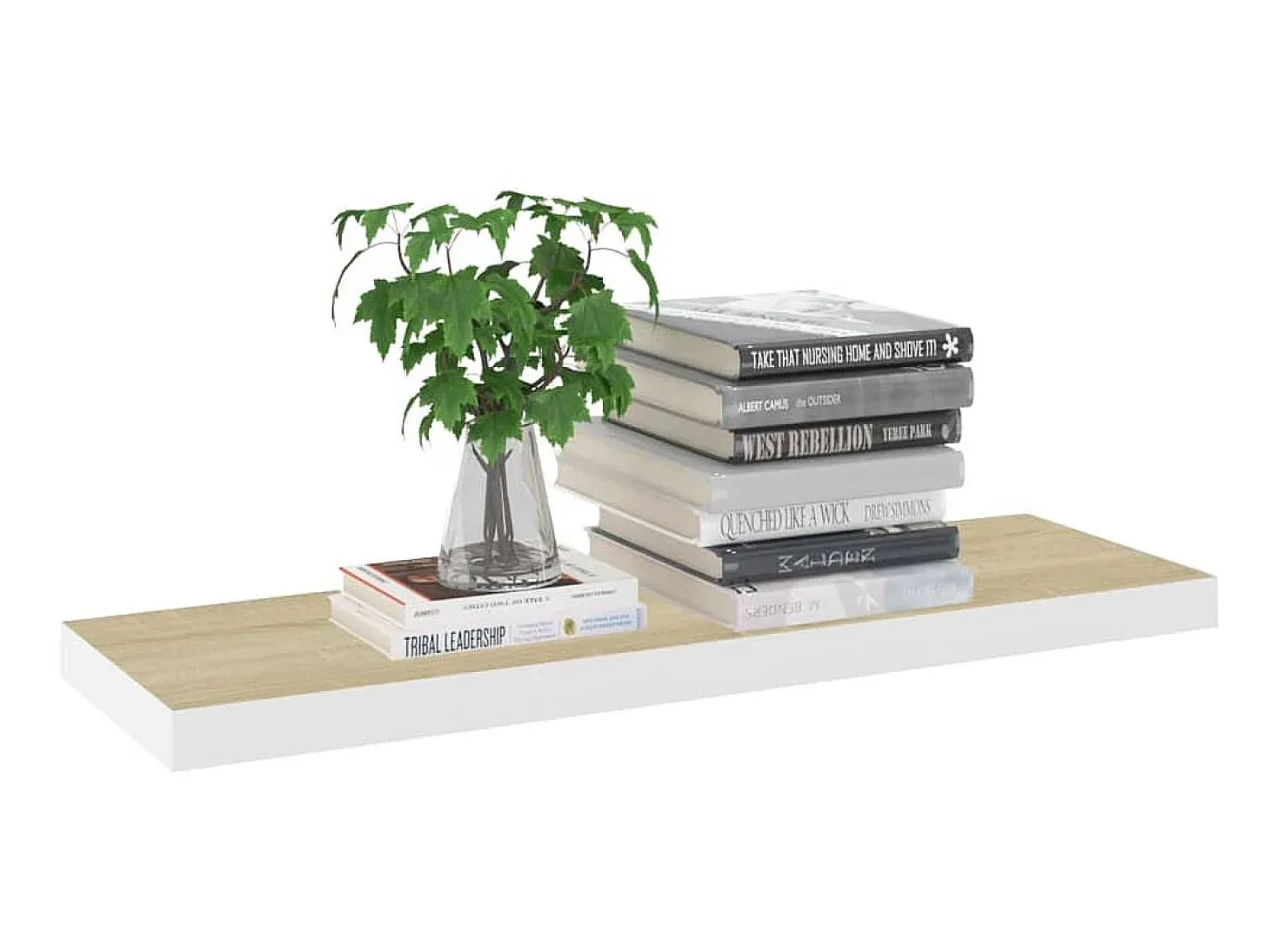 Prateleiras parede 4 pcs 80x23,5x3,8 cm MDF carvalho e branco PT619762