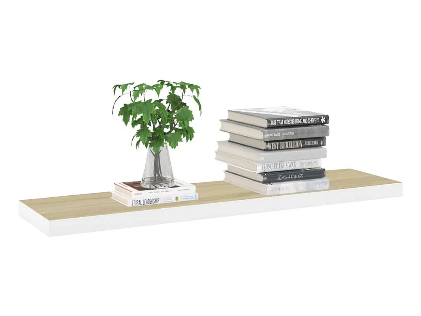 Prateleiras parede 4 pcs 120x23,5x3,8 cm MDF carvalho e branco PT564598